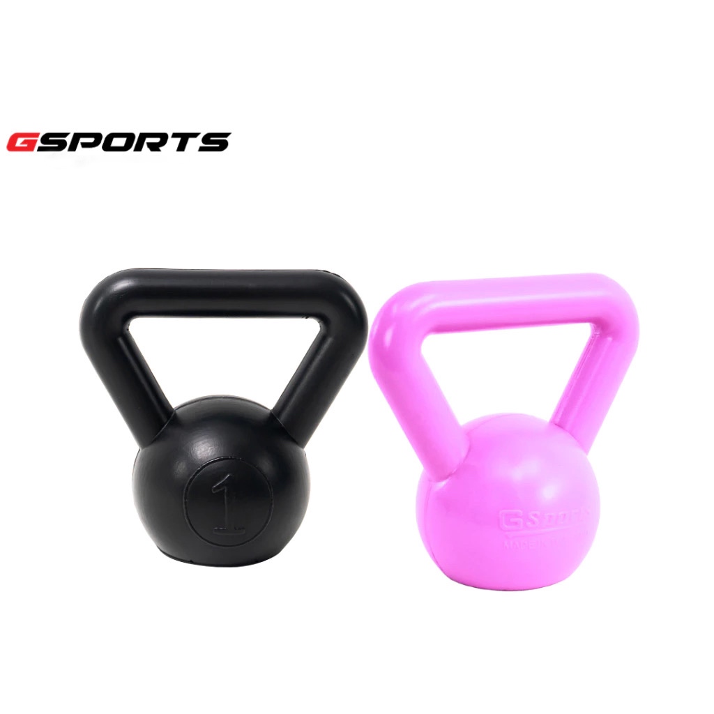 GSports ดัมเบล เหลี่ยม เคตเทิลเบล 1 kg สีดำ + ชมพู Kettlebell 1 kg Black & Pink