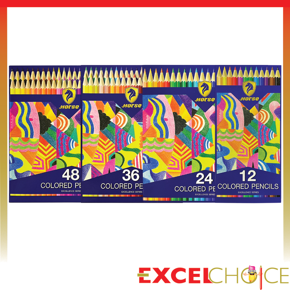 Horse ตราม้า ดินสอสีไม้ยาว 24 สี NEW SUPERIOR SERIES HG-24 จำนวน 1 กล่อง