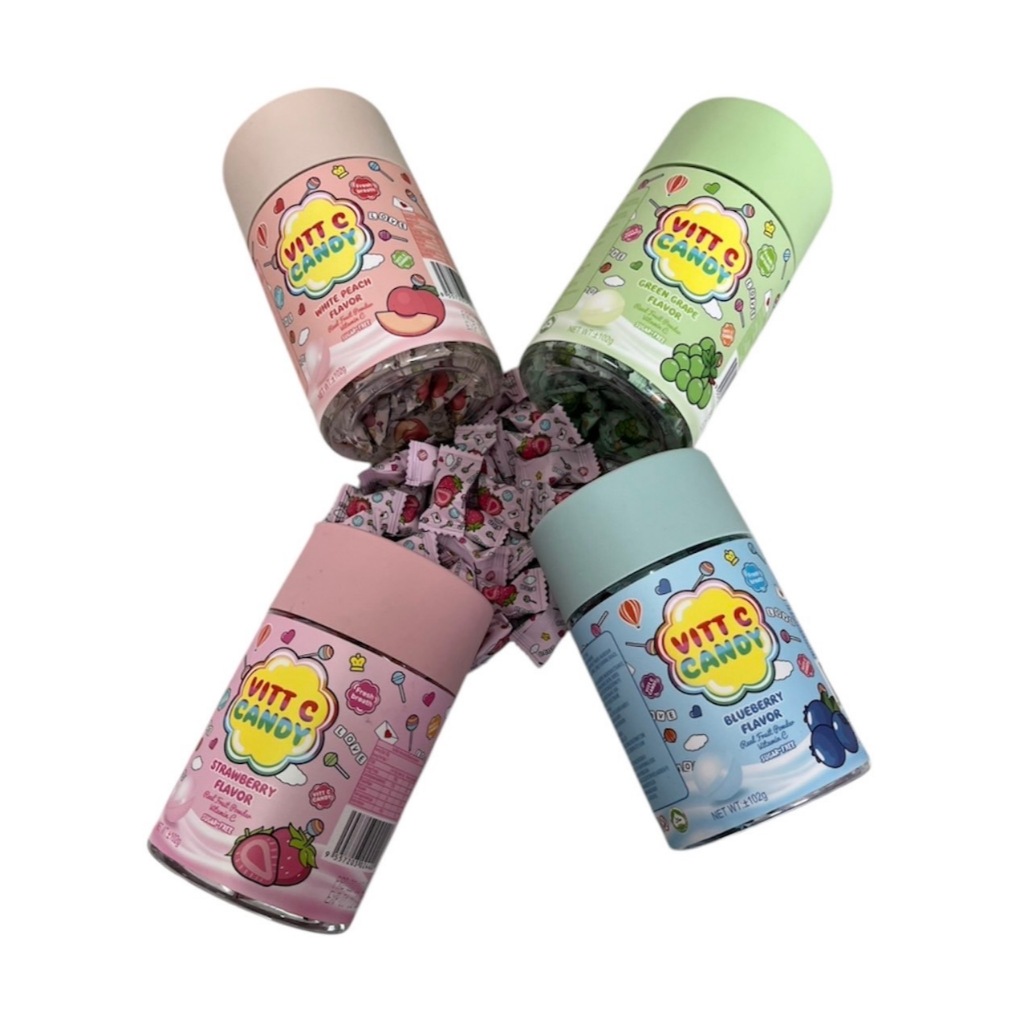 ลูกอม Vitt C candy sugar free 102 กรัม มีประมาณ 100 เม็ด