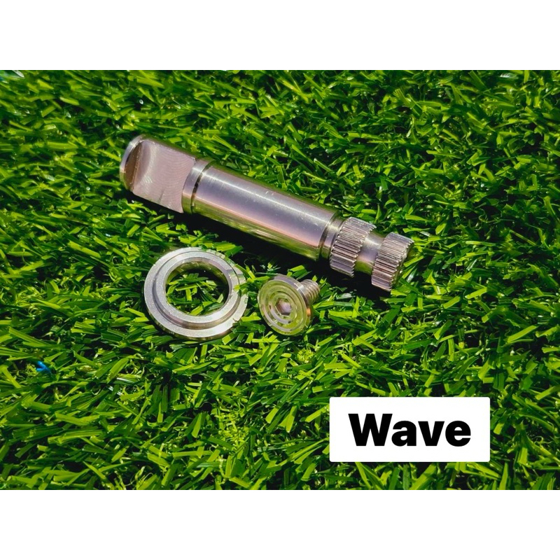 ชุดแกนลูกเบี้ยว wave พร้อมบูทรองมือลิงเบรคหลัง สแตนเลส สีเงิน เลสแท้ กลึงมือ W125 เวฟ100 W110i DREAM W125i