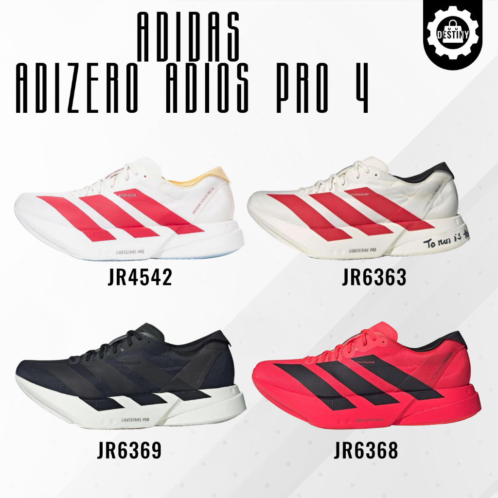 ใหม่นําเข้า adidas Adizero Adios Pro 4  รองเท้ากีฬา รองเท้าสำหรับชายหญิง JR4542/JR6363/JR6369/JR6368