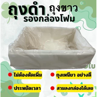 ถุงดำรองกล่องโฟมกุ้ง ถุงดำรองปลูกผักไฮโดรโปนิกส์ ไม่ต้องตัด สวมใส่ได้เลยพร้อมปลูก