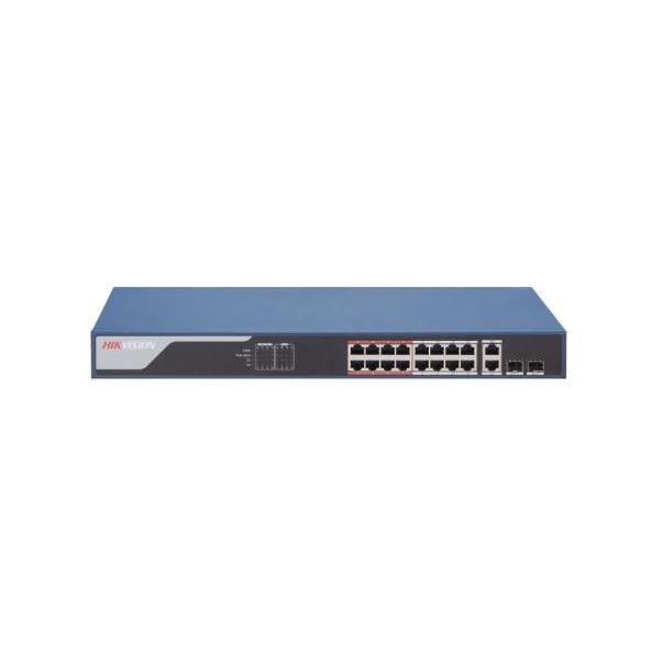 HIKVISION Smart Managed 16-Port 100 Mbps PoE Switch, 16 × 100 Mbps PoE #Model : DS-3E1318P-EI