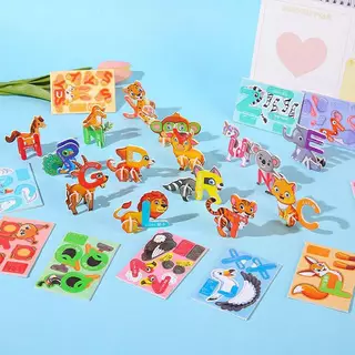 (พร้อมส่งจากไทย) จิ๊กซอว์ 3D ของเล่นฝึกสมาธิ เสริมพัฒนาการ แมลง สัตว์ ไดโนเสาร์ เครื่องบิน ยานพาหนะ สัตว์ทะเล อักษร A-Z