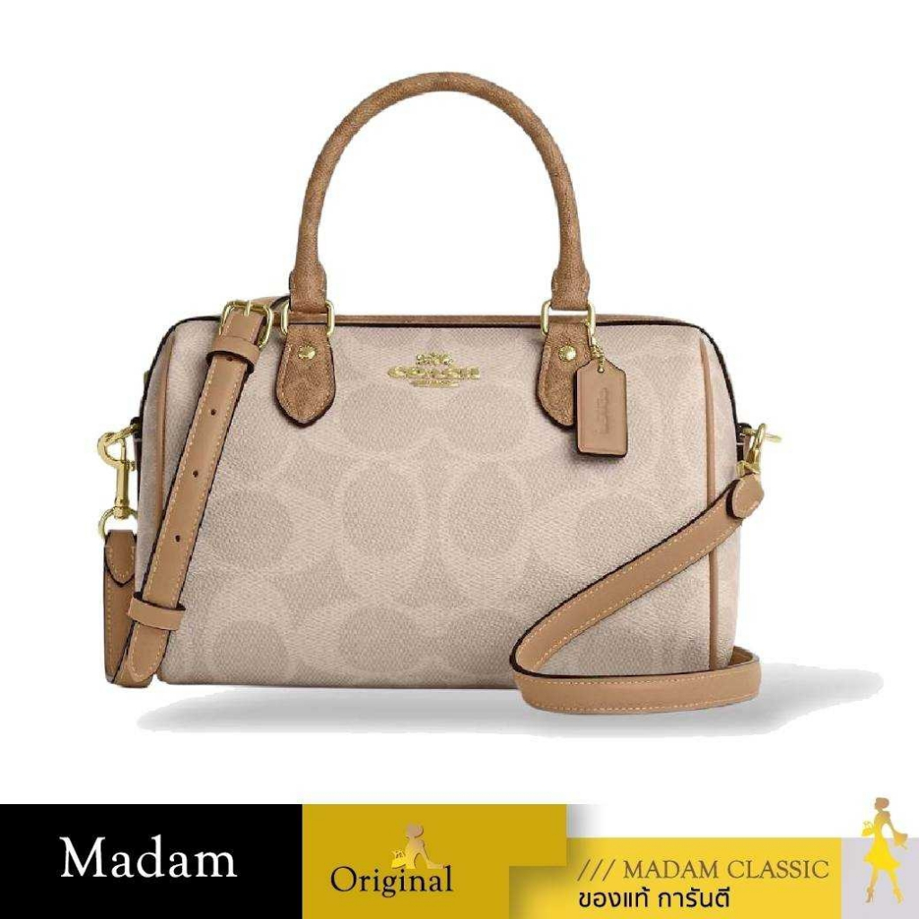 กระเป๋าสะพายข้าง COACH CY679 ROWAN SATCHEL BAG IN BLOCKED SIGNATURE CANVAS (IMXI9)