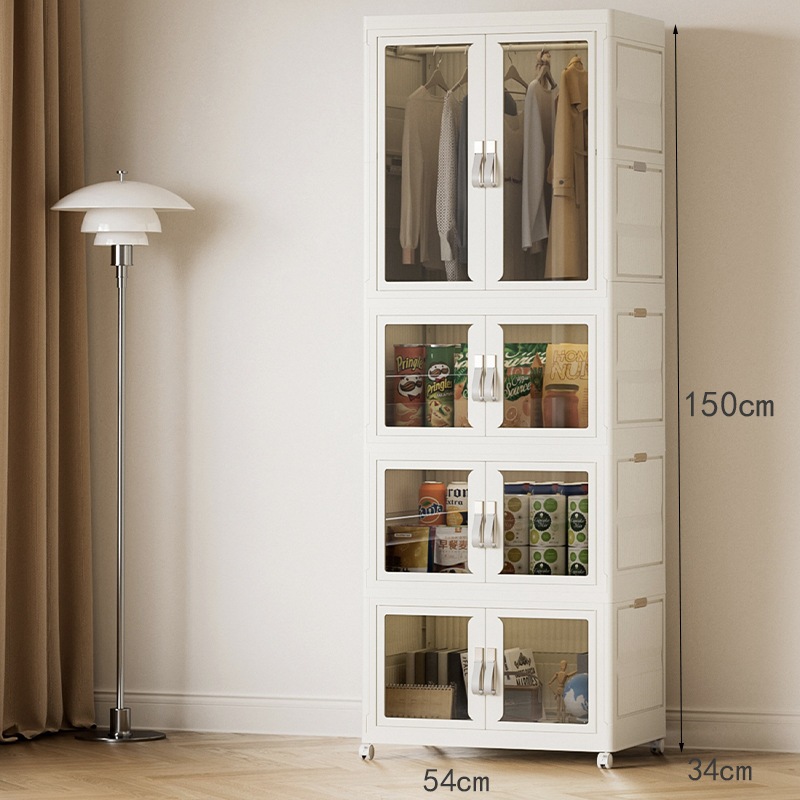 ตู้เสื้อผ้าพลาสติกพับเก็บได้ จัดเก็บของเล่นผ้าห่ม จัดเก็บตู้เสื้อผ้า อิสระไม้แขวนเสื้อ