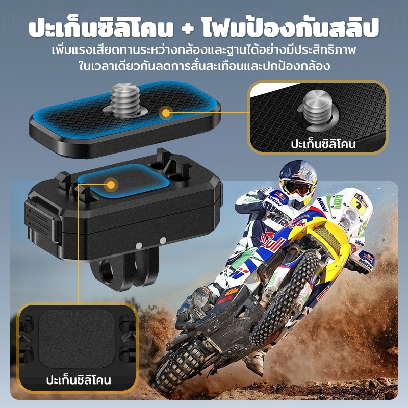 Universal Camera Magnetic Mount Base ตัวยึดแม่เหล็กแบบปลดเร็ว Tripod Holder 1/4" Screw Two Claw Adapter For Insta360 GoP