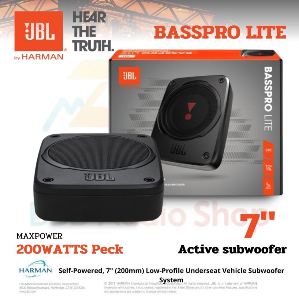 JBL BASSPRO-LITE  SUBBOX7" super powerful 7”(178mm) Subwoofer Amplifier Power: Class D