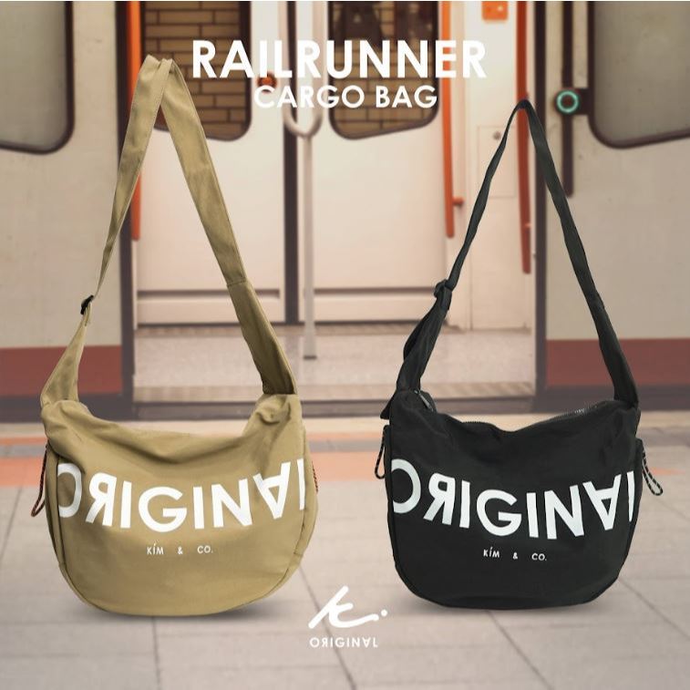 KIM&CO. ORIGINAL - RAILRUNNER CARGO BAG(KCBT008) กระเป๋า Crossbody Bag มี 2 สี ผ้าสะท้อนน้ำ