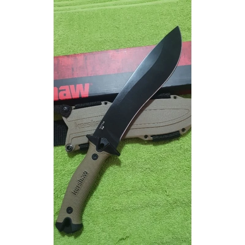 มีดสปาต้ารุ่น Kershaw/305ใบดำด้านด้ามจับสีทรายพร้อมปลอกสีทราย