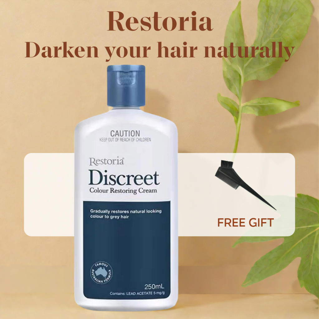 พร้อมส่ง Restoria Discreet Colour Restoring Cream 250ml Restoria ครีมทาผมดำปิดผมหงอก