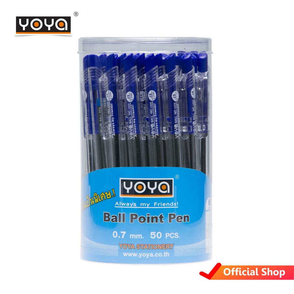 YOYA ปากกาลูกลื่น น้ำเงิน 1026 แพ็ค 50