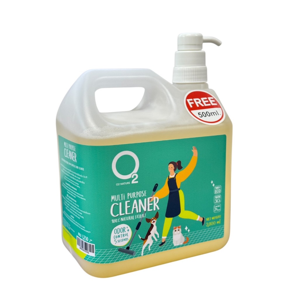 สูตรใหม่! O2 Nature Multi-Purpose Cleaner น้ำยาทำความสะอาด อเนกประสงค์ ต้านแบคทีเรีย 500/3000ml - รูปที่ 3