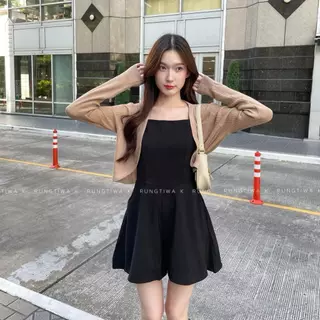 Pre - Order 🧉’ Boogie knitted Sleeve Cardigan’ - เสื้อคลุมครอปคาร์ดิเเกน ไหมพรมเเท้ +ผสมเส้นด้ายแกนปั่นเนื้อฟูนิ่ม RTW.