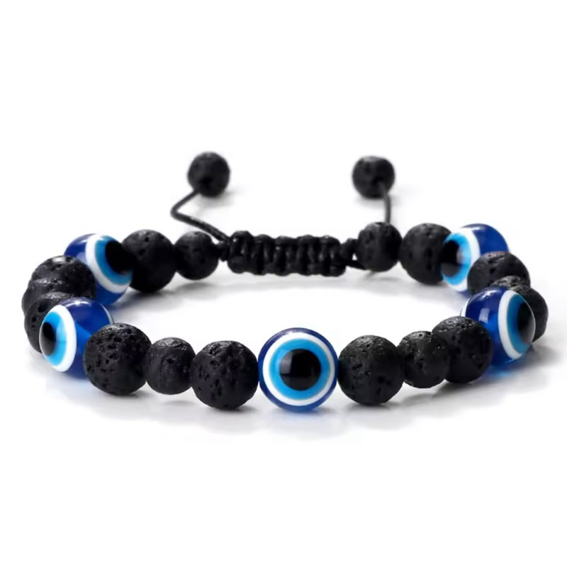 สร้อยข้อมือ Evil Eye +หินแท้ธรรมชาติ สินค้านำเข้าจากตุรกี ตัว Evil Eye เป็นเรซิ่น ข้อมือ 16 cm ขึ้นไ
