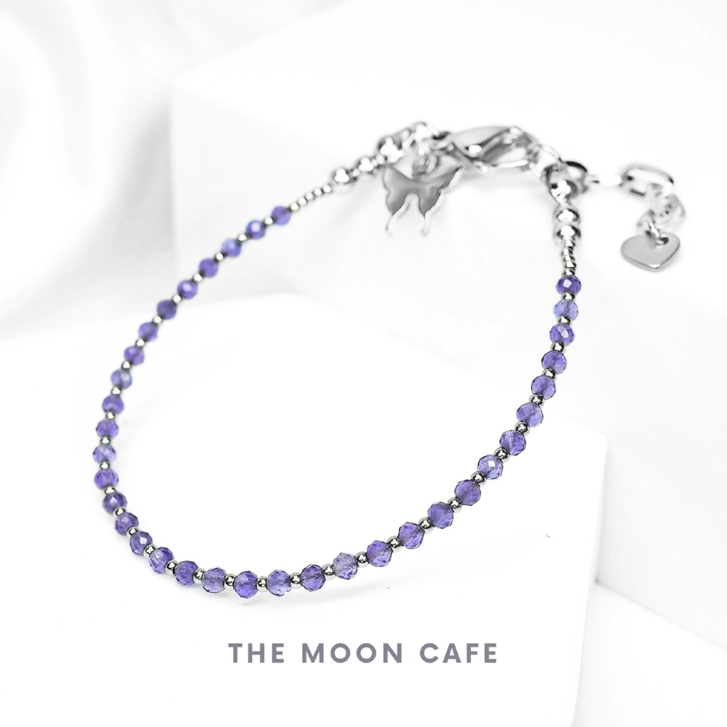 AMETHYST อเมทิสต์ 3A สีเข้ม 2 มม หินแท้ : ความรัก มิตรภาพ เสน่ห์ เมตตา กำไลหิน สร้อยข้อมือ หินนำโชค