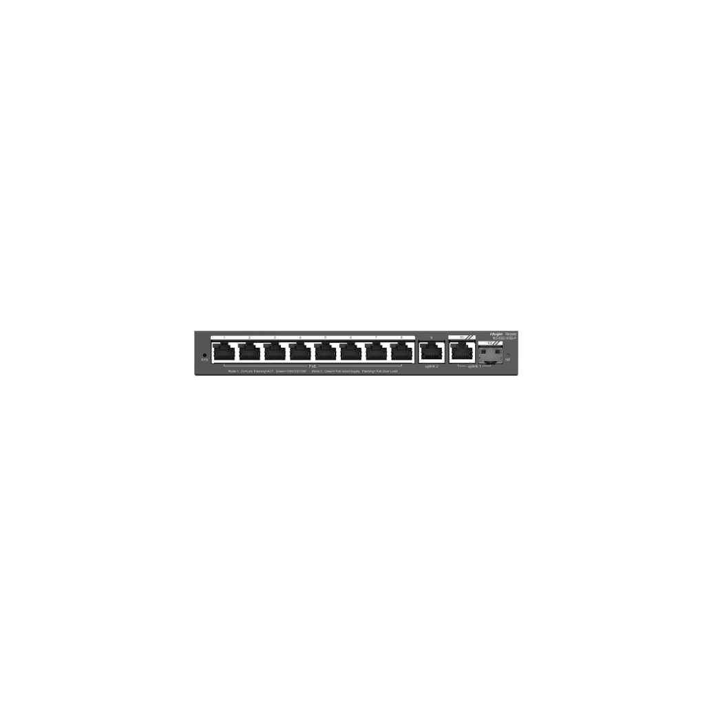 RG-ES210GS-P 8-Port 10/100/1000 Mbps PoE+ with 1 Port Gigabit/1port Combo SFP Cloud Managed Switch 1