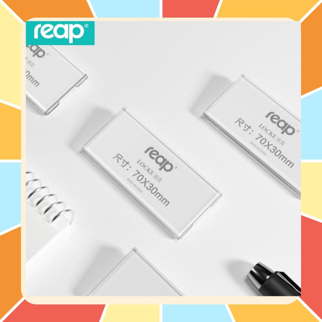 REAP ป้ายชื่อพนักงาน อะคริลิคใส ป้ายชื่อติดหน้าอก แบบเข็มกลัด แม่เหล็ก เกรด Premium ทนทาน สวยงาม สำหรับบริษัท พร้อมส่ง