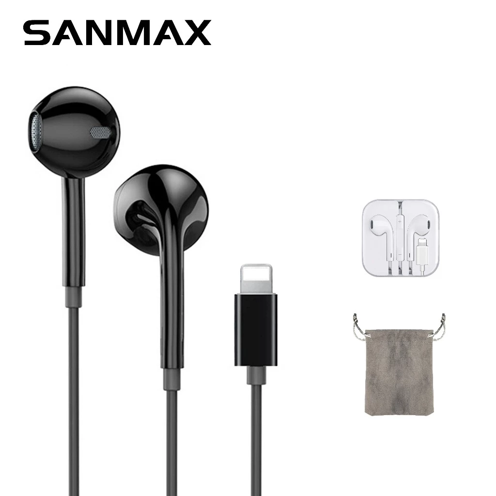 Sanmax หูฟังมีไมโครโฟน 3.5mm / Type-C / Lightning สำหรับ Android thumbnail 8