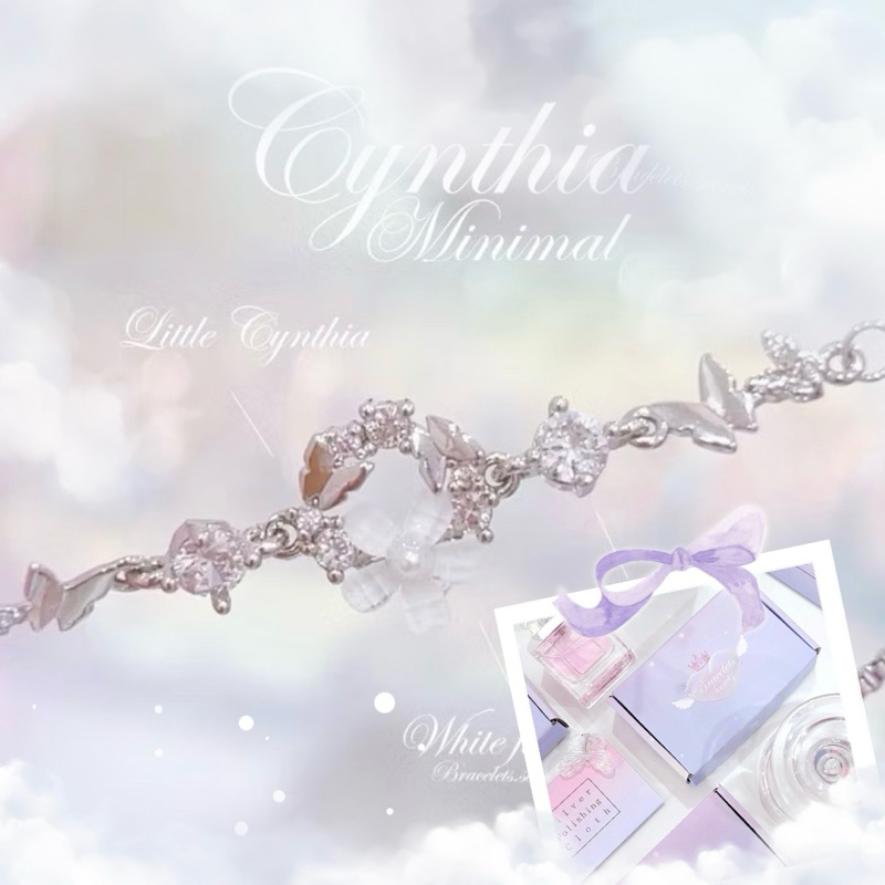 🩷ลด 80฿ โค้ดหน้าร้าน🪞สายปรับรูดได้ ! 🪞ตามข้อมือ🌷🦋 ชุบเงินแท้ 92.5% 💗🪞 สร้อยข้อมือ🎀ผีเสื้อ🦋กำไล Cynthia Minimal (134)