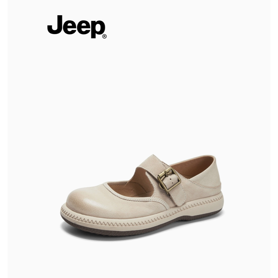Pre order: New 2025: Jeep x The spirit of adventure Marry Jane shoe หนังวัว
