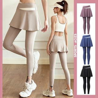 mvp sport กางเกงวอร์มเอวสูงสำหรับผู้หญิง กระโปรงทรงเอ กางเกง…