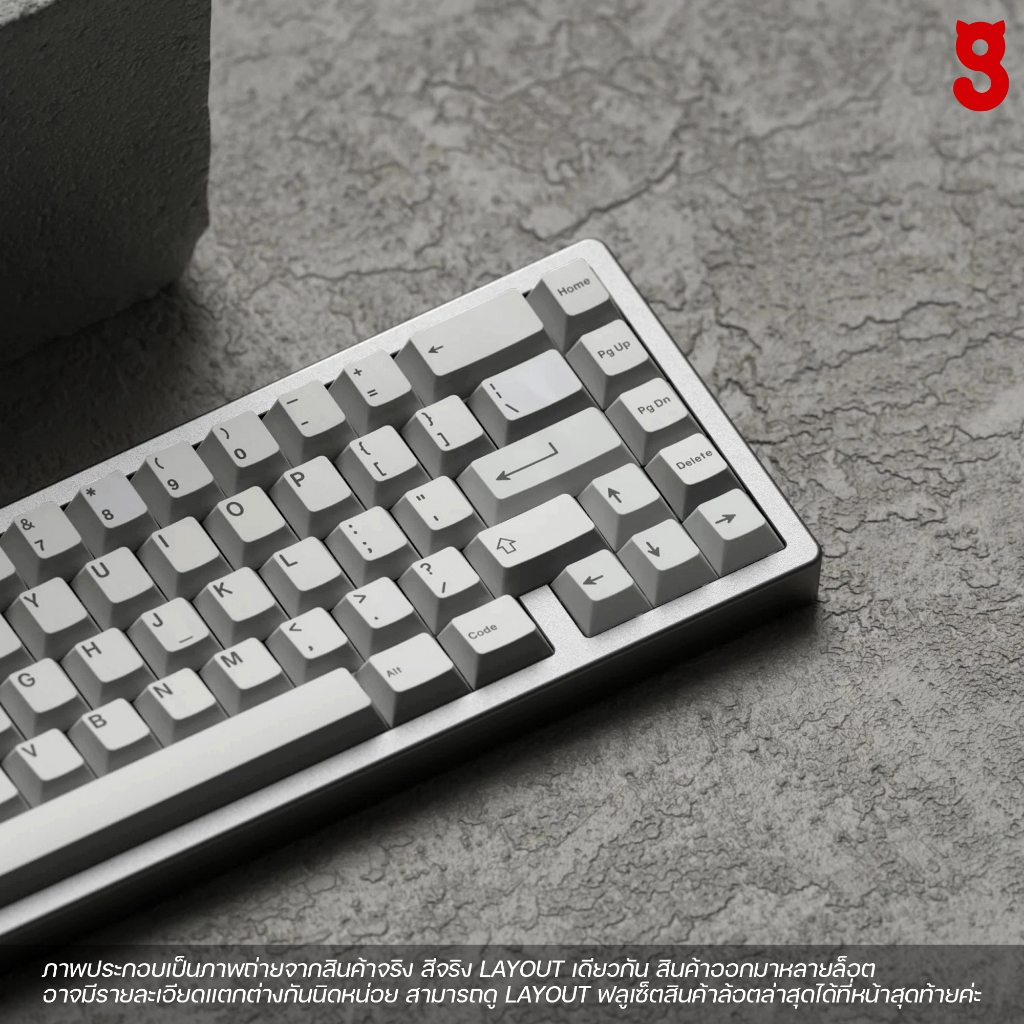 (พร้อมส่งจากไทย) คีย์แคป 126 คีย์ Retro Vintage Grey BOW Remix Combo Kit PBT Cherry Profile ENG คีย์แคปสีเทา คีย์แคปขาว