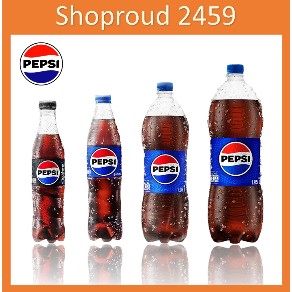 Pepsi น้ำอัดลมพร้อมดื่ม ตรา Pepsi Brand (แป๊ปซี่-โคล่า) ขนาด 300, 345, 545, 640, 1, 1.26, 1.49, 1.95 ML.