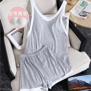 M-4XL(ราคาถูกที่สุด) ฤดูร้อนเสื้อผ้าผู้หญิง， คอวีเรียบหรู， 4 สีเรียบหรู， ผ้าฝ้ายเนื้อนุ่ม， มาพร้อมกับแผ่นรองหน้าอก