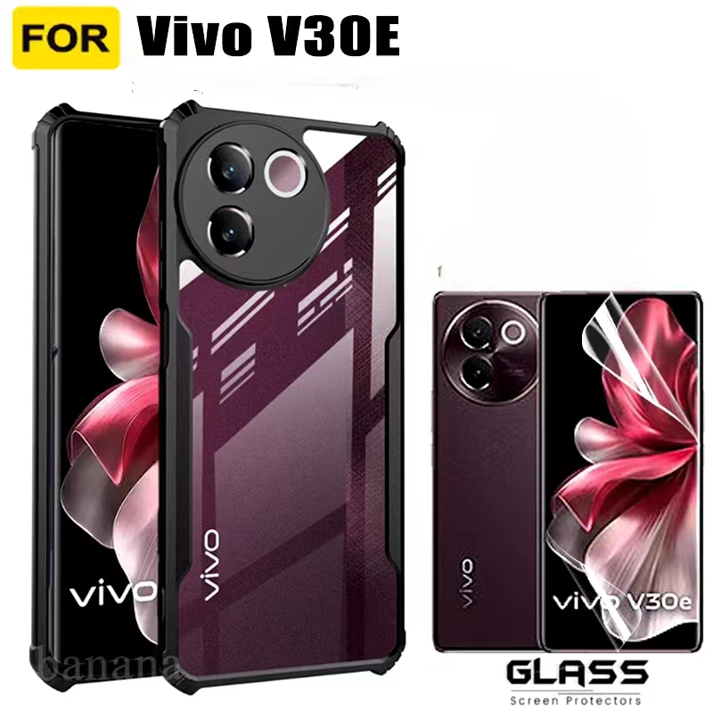 เคส กันกระแทก ขอบดำ For Vivo V30E เคสหลังใส หลังแข็ง ขอบนิ่ม
