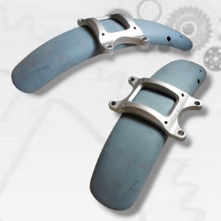 บังโคลนหน้างานเหล็กสีพื้น พร้อมแผงอลูมิเนียมยึดบังโคลน  Stal…