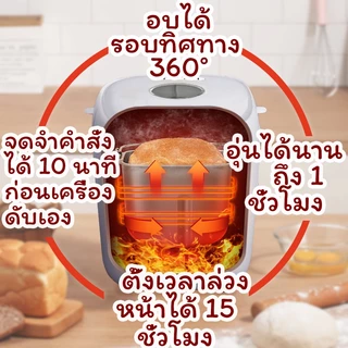 LAHOME เครื่องทำขนมปัง 3 ปอนด์ เครื่องอัตโนมัติอเนกประสงค์ ระบบดิจิทัล, แป้งปราศจากกลูเตน, เครื่องทำโยเกิร์ต Bread Maker