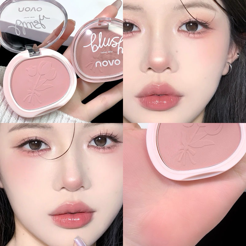 6499 腮 (ใหม่/แท้) NOVO Velvet mist Blush บลัชออน เม็ดสีแน่น สีชัด ติดทน เกลี่ยง่าย สไตล์เกาหลี 5g