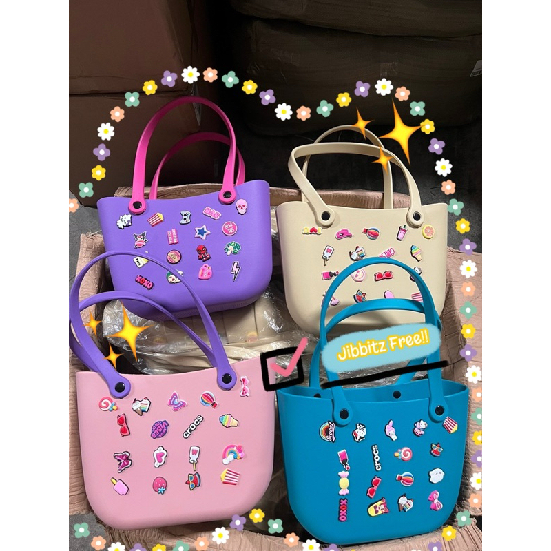 พร้อมส่ง กระเป๋าถือ ใส่ของทรงตะกร้า แถม Jibbitz 💓💓