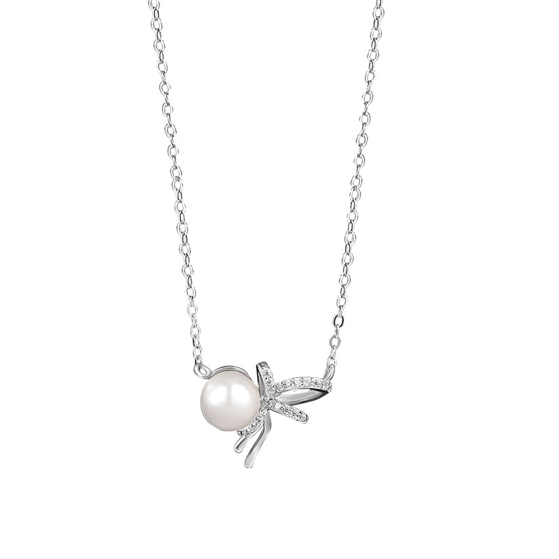 nnjew สร้อยคอ เงินแท้ 92.5% รุ่น Moonlit Charm ไข่มุก ทรง รูปที่ 8