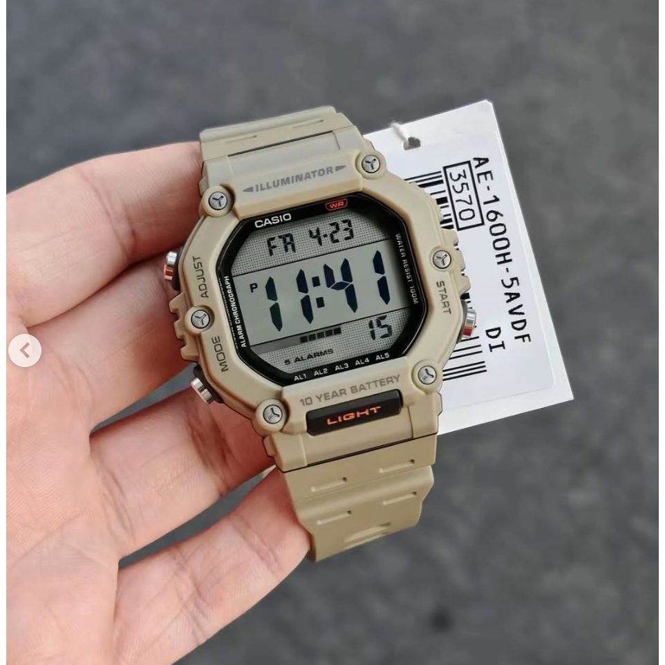 casio ของแท้ประกันศูนย์ นาฬิกาคาสิโอ ผู้ชาย AE1600 รุ่น AE-1600H/ SMILE168 ประกันศูนย์cmg/c-thong