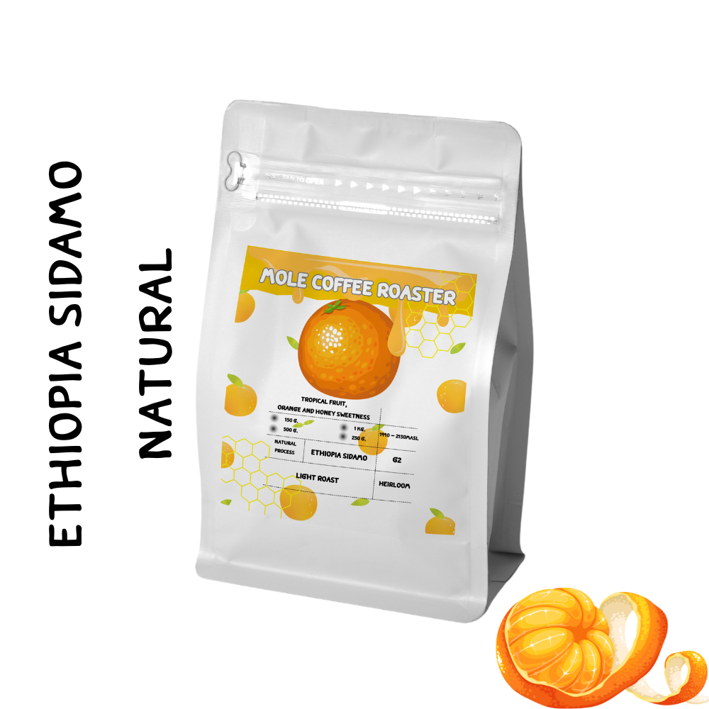เมล็ดกาแฟคั่วอ่อน สารกาแฟ Ethiopia Sidamo G2 Natural