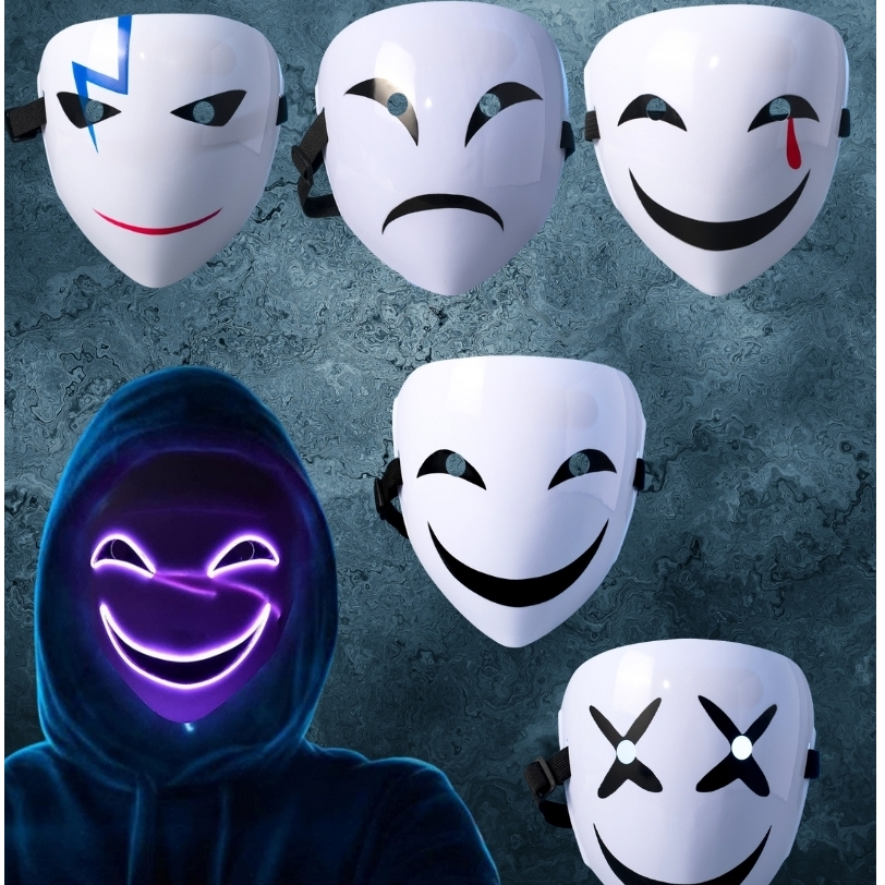 ร้านส่งไวจากกรุงเทพ⚡หน้ากากขาวหลอน หน้ากากขาวอนิเมะสไตล์ตัวร้าย อุปกรณ์คอสเพลย์ ปาร์ตี้ งานอีเวนต์