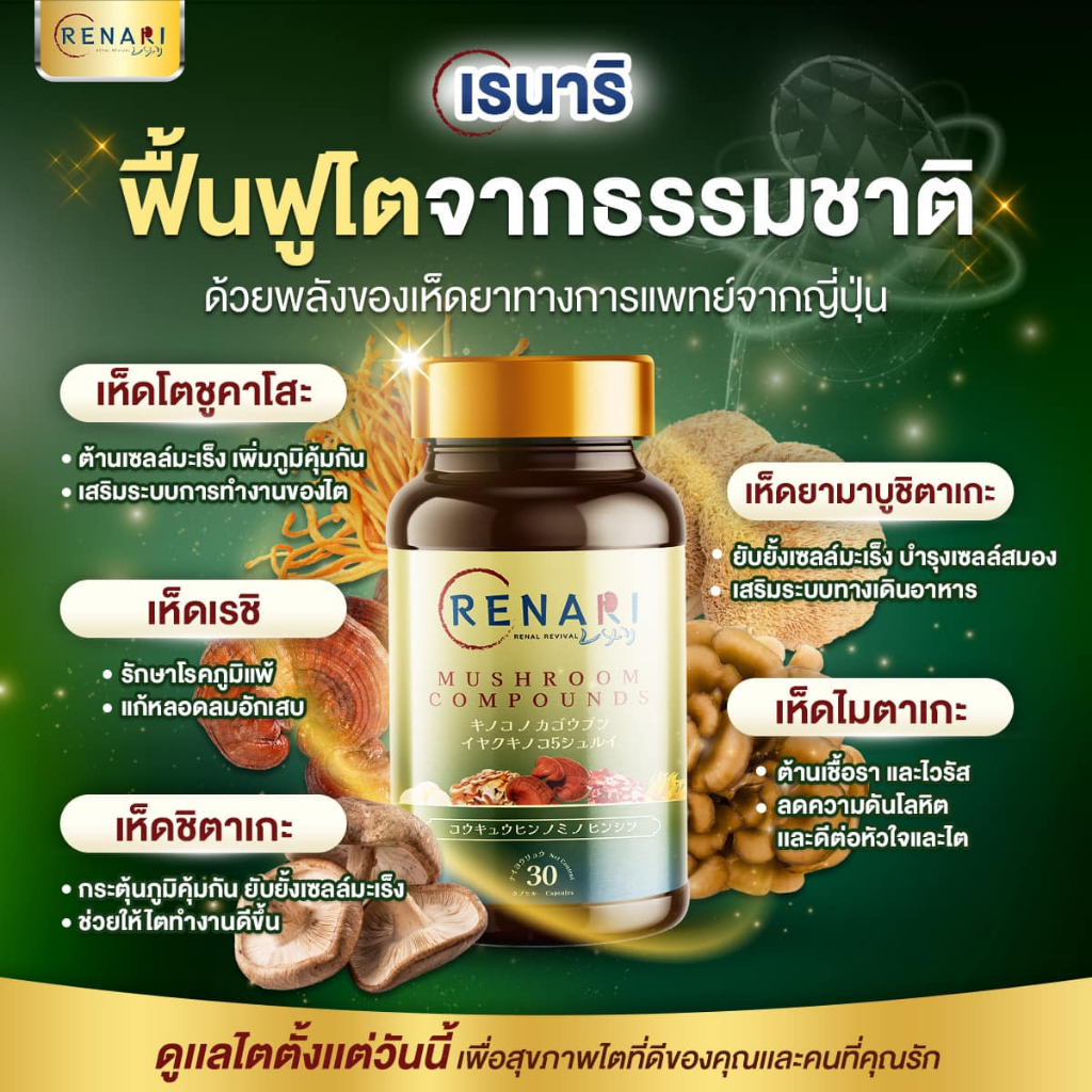 ของแท้ 💯 ✅ Renari เรนาริ 💥 อาหารเสริมบำรุงฟื้นฟูค่าไต การทำงานของระบบไต และระบบเลือด ของแท้จากบริษัท