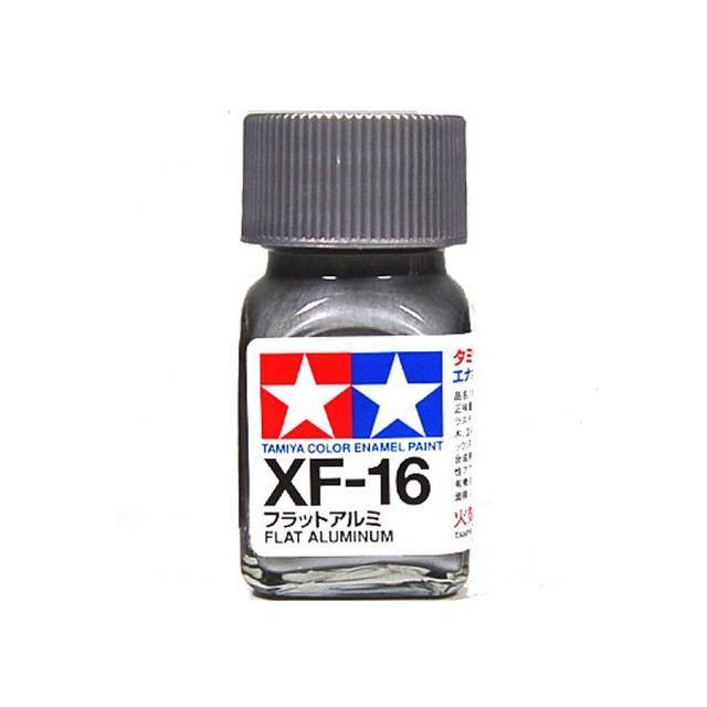 TAMIYA Enamel Color XF-16 Flat Aluminum สีสูตรน้ำมัน ขนาด 10 ml.