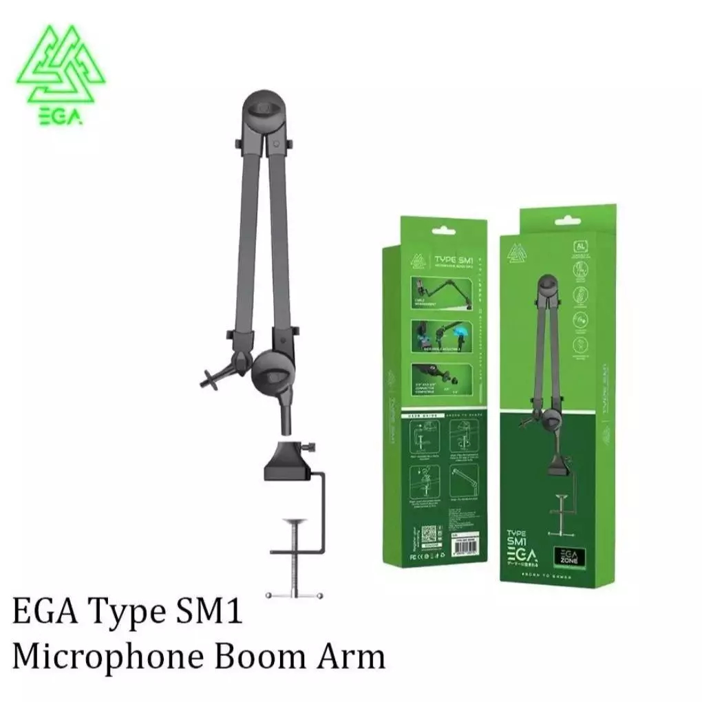 🔥ขายดีมาก🔥 ขาแขวนไมโครโฟน EGA รุ่น Type SM1 Microphone Boom Arm ขาตั้งไมค์โครโฟนแบบหนีบโต๊ะ