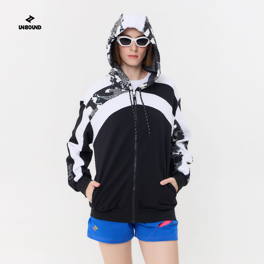 UNBOUND ASTRO CAMO FULL ZIP JACKET HOODIE (BLACK) เสื้อแจ๊คเก็ตหญิงสีดำลายคาโม่