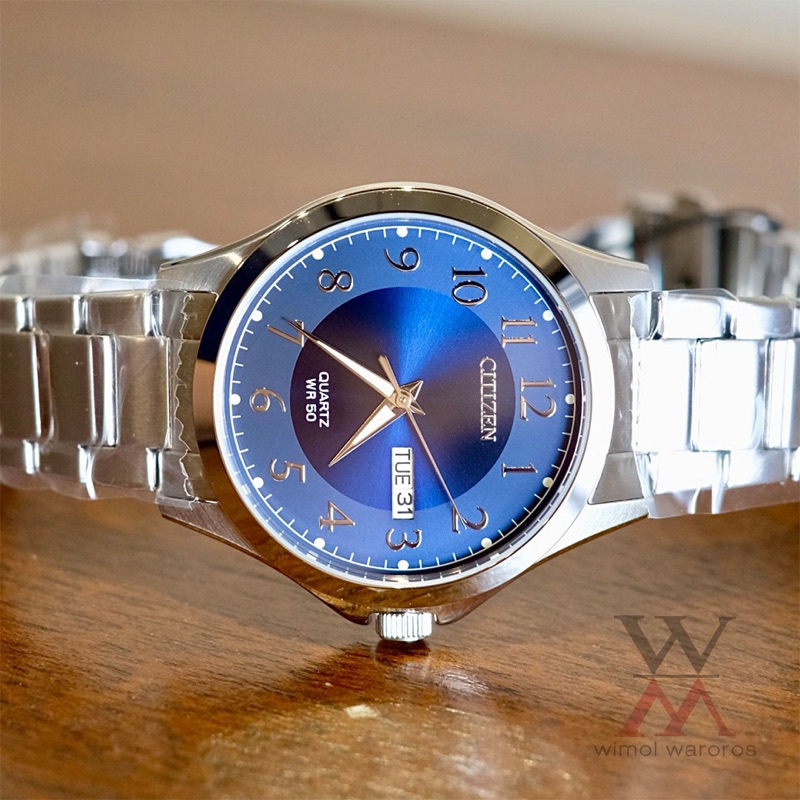 นาฬิกา CITIZEN รุ่น BF2021-82L Cal.1502 Quartz WR50 - Blue Dial - 40mm (หน้าน้ำเงิน-เรือนเงิน)