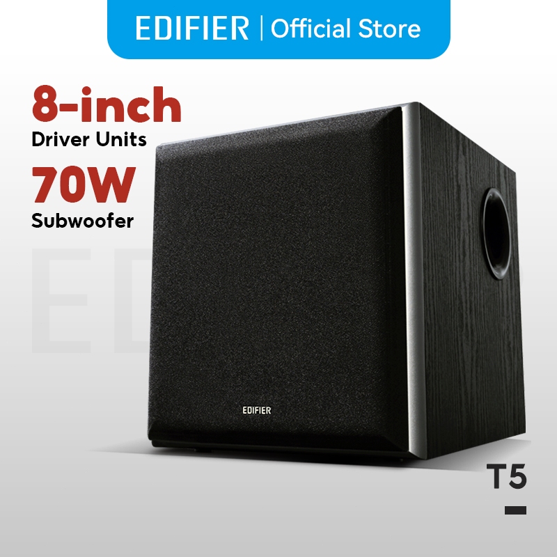 Edifier T5  ซับวูฟเฟอร์ RMS 70W ไดรเวอร์ 8 นิ้ว ฟิลเตอร์โลว์พาส RCA