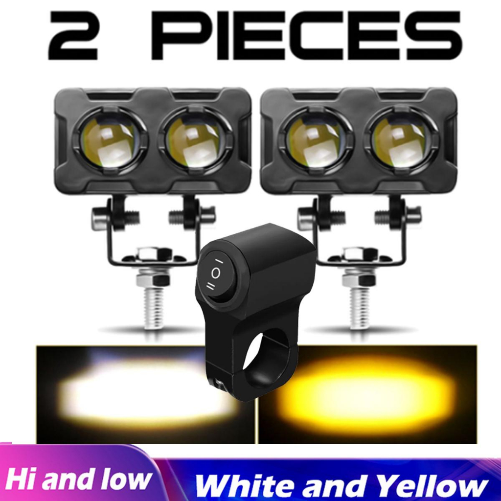 ไฟ LED ขนาดเล็ก 120W สำหรับไฟหน้ารถจักรยานยนต์ ไฟตัดหมอก 2 สี สำหรับทุกสภาพอากาศ MDL