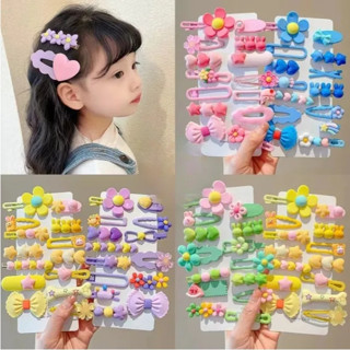 ชุดคลิปติดผมเด็กน่ารัก14ชิ้นปิ่นปักผมหน้าม้าดอกไม้ผลไม้เครื่…