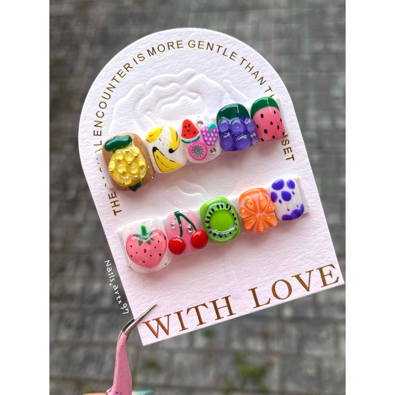 เล็บ Gelboys ปั้นนูน หมุนได้ 🍋🍍🥝🍒