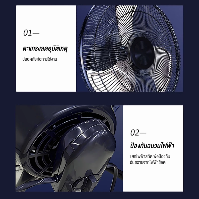 พัดลมตั้งพื้น 20 นิ้ว ติดตั้งโต๊ะ พัดลม 18 นิ้ว ตั้งพื้นปรับสไลด์ ใบพัด Stand Fans 16นิ้ว thumbnail 9