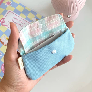 💘กระเป๋าดินสอ ถุงหูรูดสีพาสเทลน่ารักๆลายสก็อต จุของได้เยอะ รุ่น Smile Flure.bags🌼