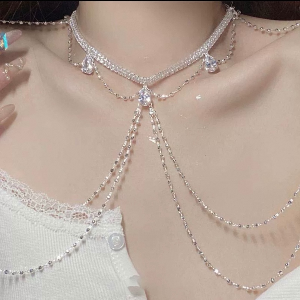 ไม่เกินไซส์L⚠️ สร้อยคอ + โซ่ไหล่ 🎐✦ สวยมากคุ้มมาก หรูอลังใส่ออกงานปังปุ  ʬ♡ྀི